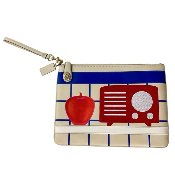 Coach X Tom Wesselmann Collab Large Turnlock Wristlet Bag Clutch - Picture 2 of 14